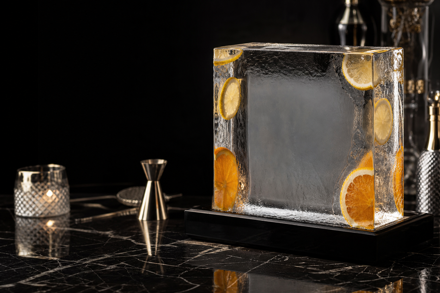 custom clear ice block for event service